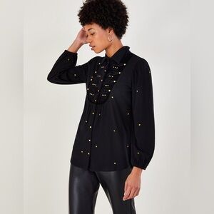 Monsoon London | Embellished military jersey shirt in sustainable cotton